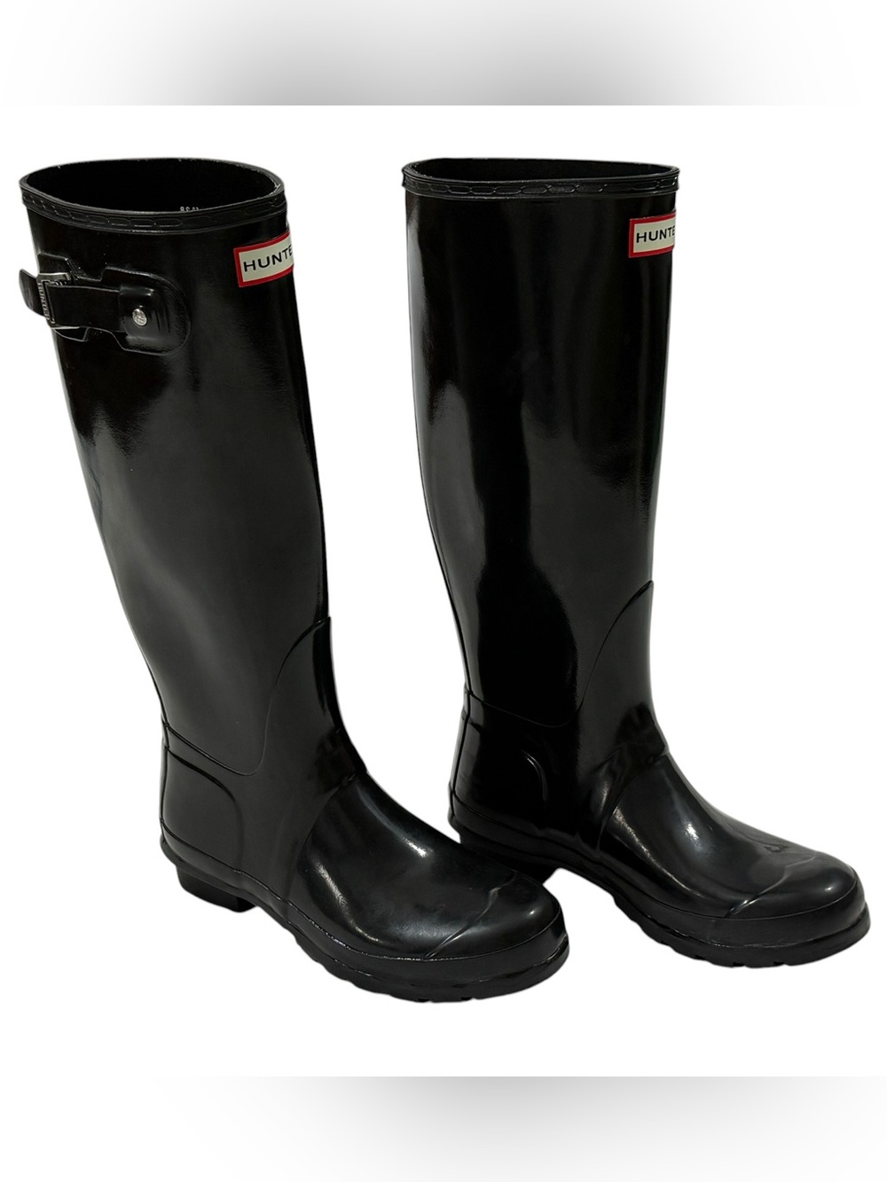 Hunter Original Tall Gloss Black Rain Boots Womens US 7/UK5